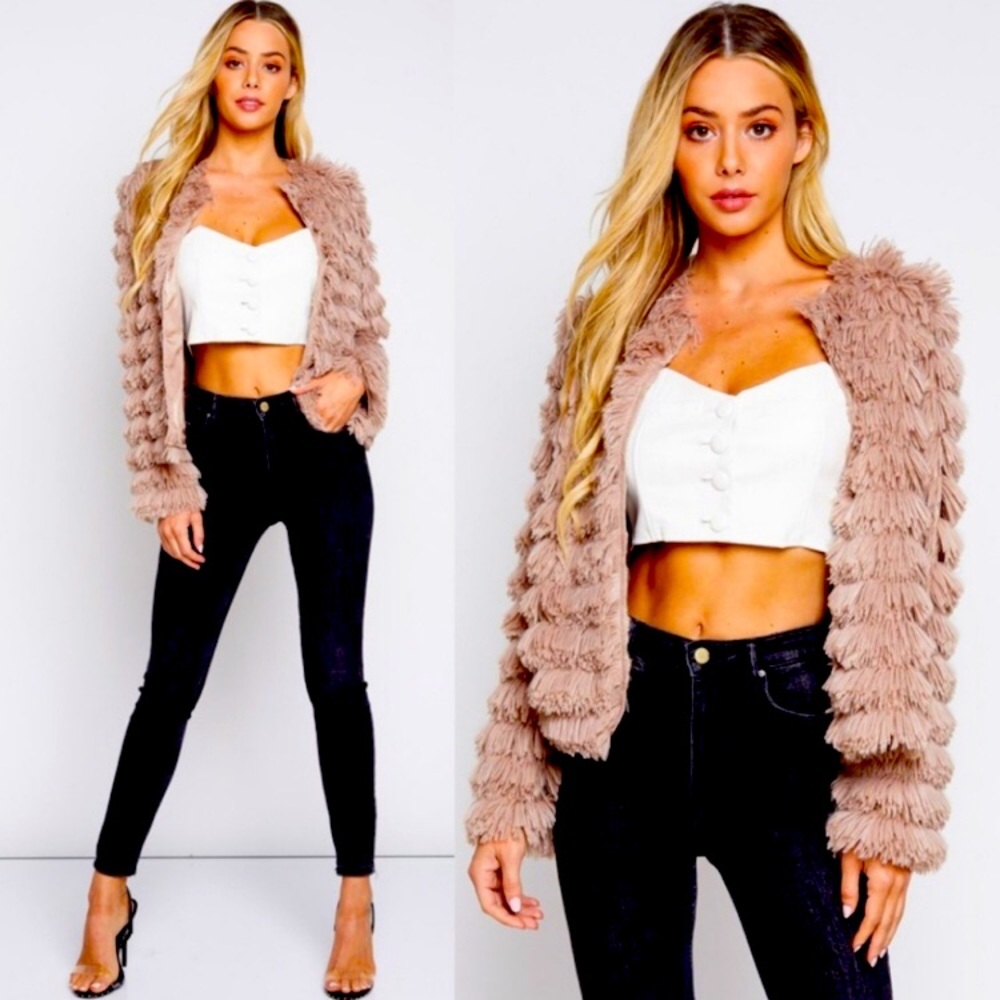 Chic Faux Fur lightweight jacket by She + Sky Vici Dolls.